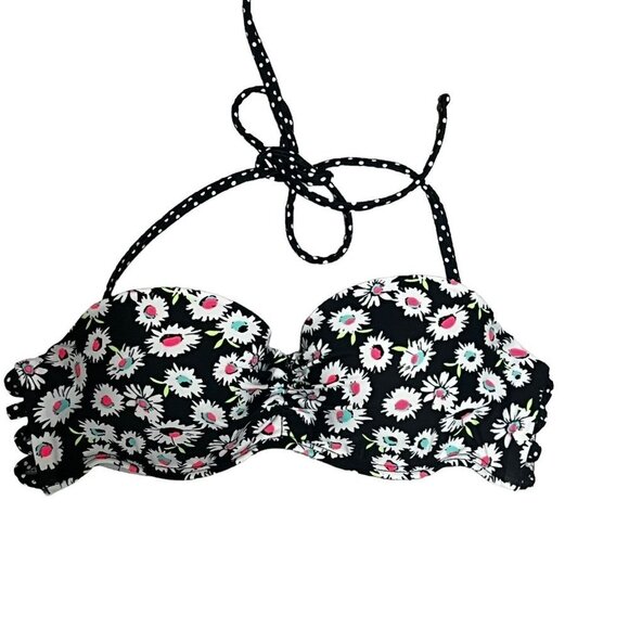 NWT California Waves Bikini Top Juniors' Small Padded Daisy Duke + Polka Dots S - Picture 2 of 12